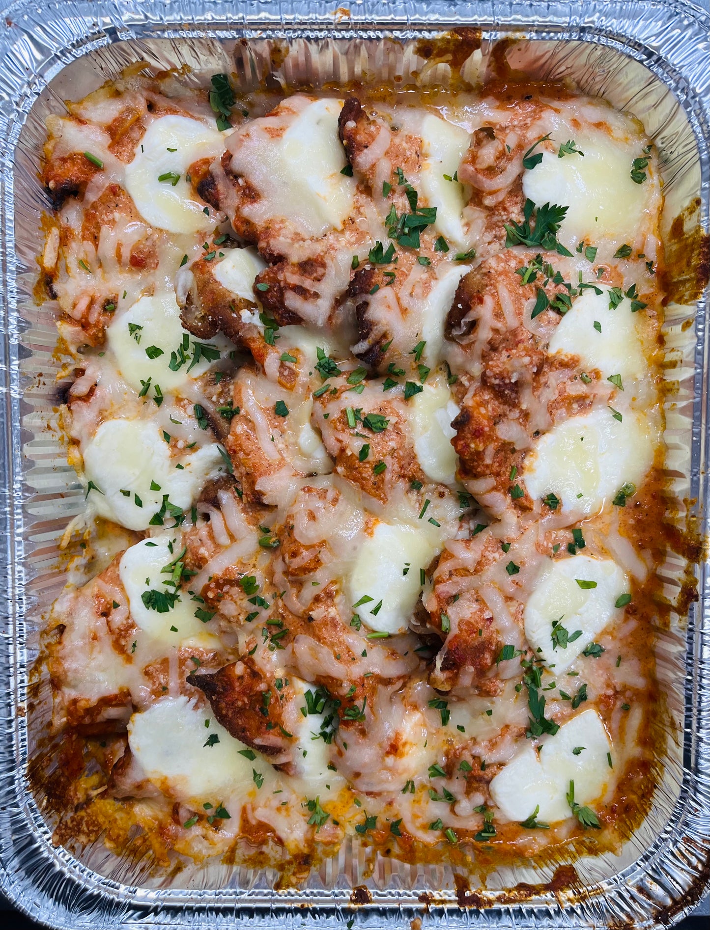 DRUNKEN CHICKEN PARM (1/2 TRAY CATERING)